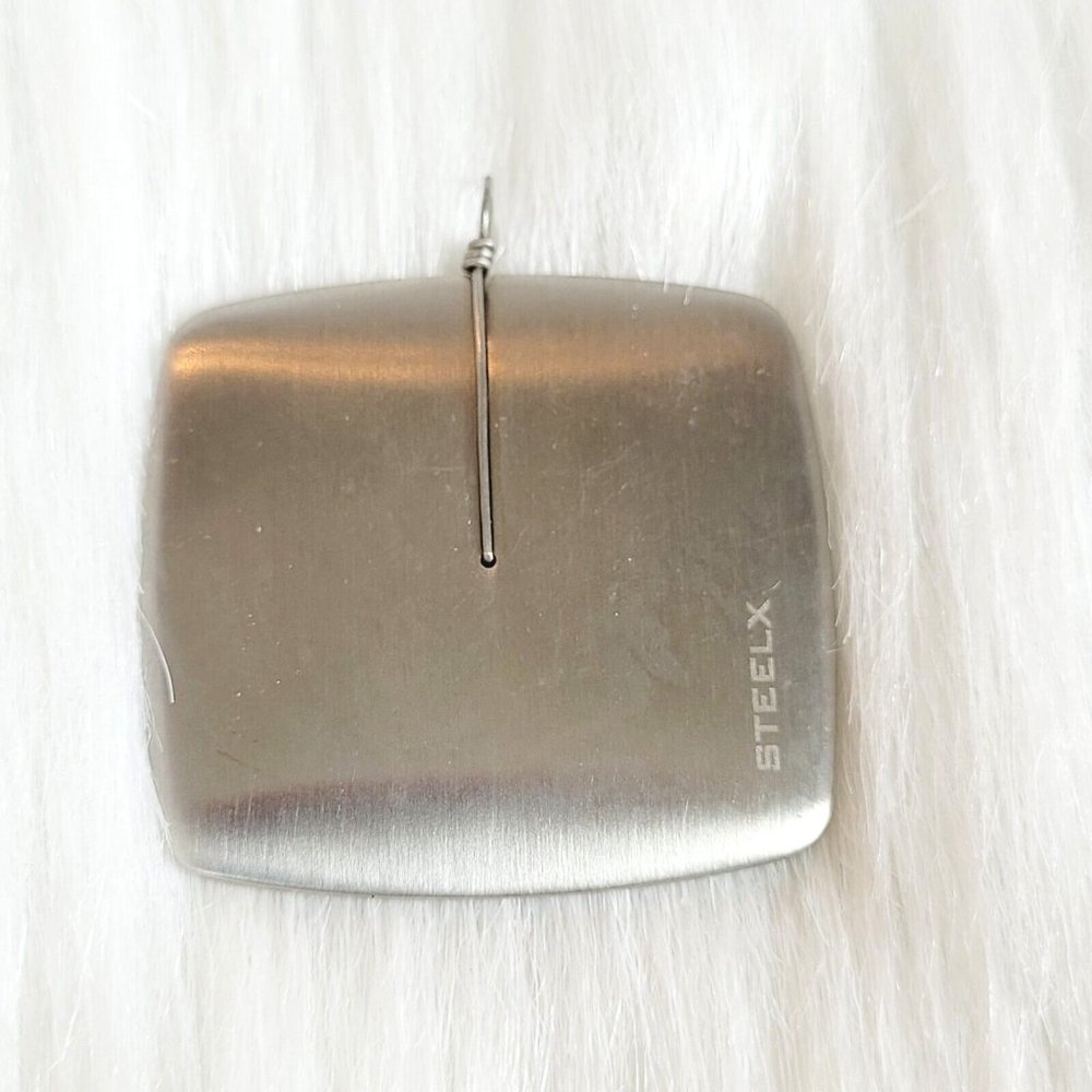 Steelx Pendant Modernist Stainless Steel Square Geometric Metal Grunge 13878